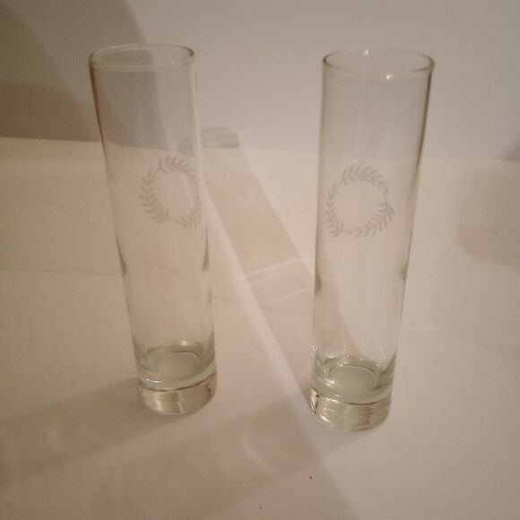 🆕🥛Tall Narrow Drinking Glasses Pair - Picture 2 of 4